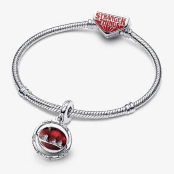 ✅Pandora Stranger Things Glow-in-the-dark Upside Down Dangle Charm - Picture 2 of 6